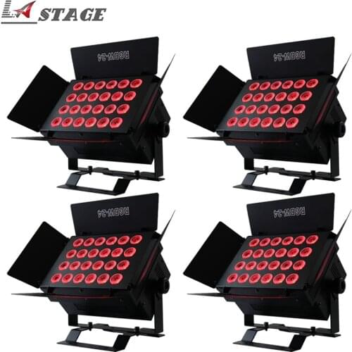 Free Shipping 4pcs/lot RGBW 24x12W LED City Color Lights Stage Light LED Wall Washer Lights With High Power DMX 8CH
