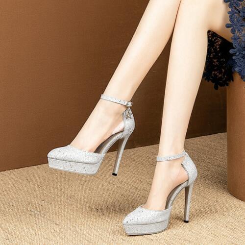 BLXQPYT New SUMMER Gladiator Sandals Women Sexy fashion Big Size 30-50 Lady High Heel 9CM Women Pumps wedding Party shoes1218