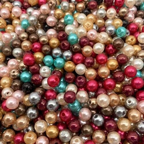 8mm 50pcs Imitation Pearls Round Beads DIY Bracelet Earrings Charms Necklace Beads For Jewelry Making