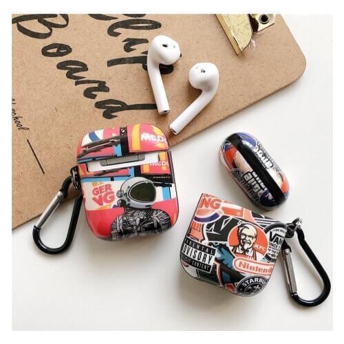 Fashion Astronaut McDonalds headphone Case for Airpods 3 2 1 Pro Wireless bluetooth headset Graffiti KFC earphone box cover