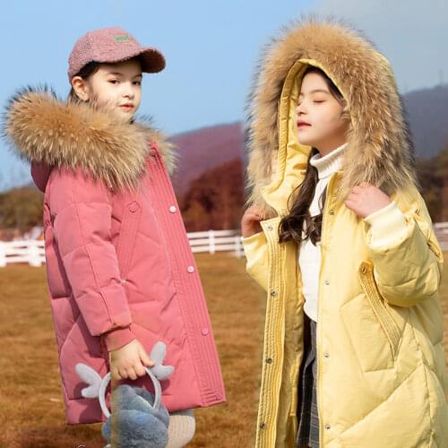 -30℃ Fashion Girl Snowsuit Children Winter Down Jacket 2021 New Kids Thicken Coat for Boy Windproof Girls Clothes 4-12Y
