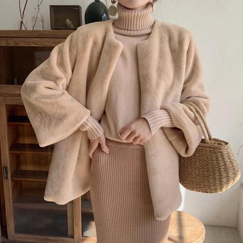 EAEOVNI Artificial Fur Coats