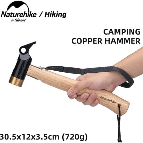 Naturehike Camping Equipment Tools Camping Copper Hammer Outdoor Camping Tent Nail Hammer Nail Puller Nail Ground Nail Hammer