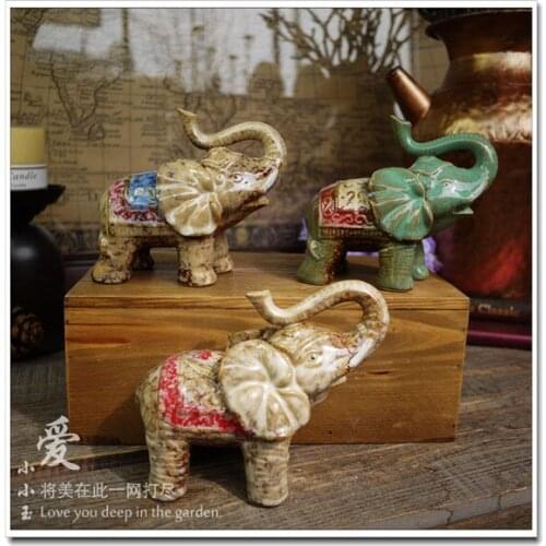 3 Color Optional Alice Dream Elephants Ceramic Handcrafts Modern Animal Ornaments Home Decoration