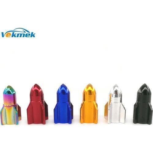 4 pcs/lot Aluminum Rocket Tire Valve Caps for Car Motorcycle Bike Alloy Tyre Valve Covers for US Valve Stems Car-styling Parts