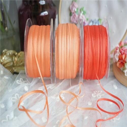 New color 2mm Solid colors of 100% pure silk embroidery ribbon thin taffeta high quality silk ribbon Anya Ribbon Handcraft