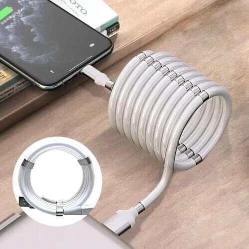 3in1 Magnetic Absorption Data Charger Cable 360 Degree Magnetic Charging Cable For Android Apple Type-c Quick and easy storage