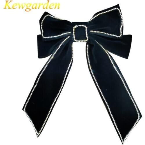 Kewgarden Fashion girls pearl hairpin childrens bow hair accessories 2pcs