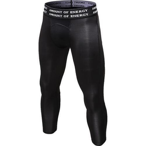 Brand New 3/4 Gym Capri Men Compression Pants Swick Jogging Basketball Trousers For Men Sport Running Fitness Black Leggings