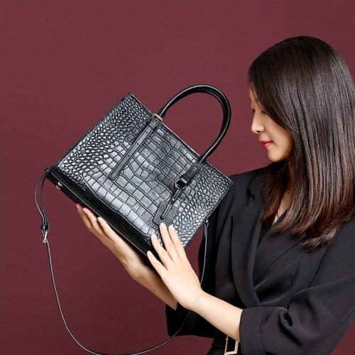 2021 New Real Leather Handbags Alligator Pattern Messenger Bags Satchels Handbag Ladies Bag Genuine Leather