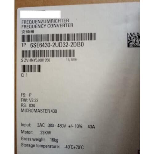 Original In New box 6SE6430-2UD32-2DB0