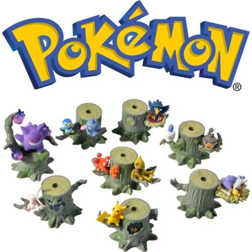 Original Box 8Pcs/Set Pokemon Cartoon Charmander Bulbasaur Squirrel Pokémon Cartoon Character Model Toy Childrens Birthday Gift