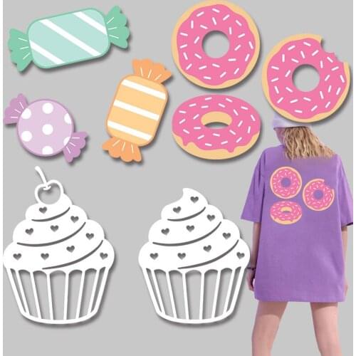 Candy Cake Patches for Kids Clothing Jacket Washable Garment Accessories DIY Appliques Stickers on fabric