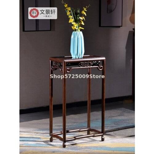 Ebony flower stand, solid wood flower pot shelf, living room floor-standing antique Ming and Qing dynasty light luxury style Chi