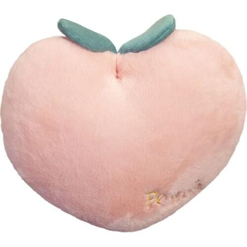 40*35cm Creative Simulation Fruit Plush Toy Stuffed Peach Cushion Super Soft Kawaii Peaches Sofa Pillow Lovely Gift For Girl Kid