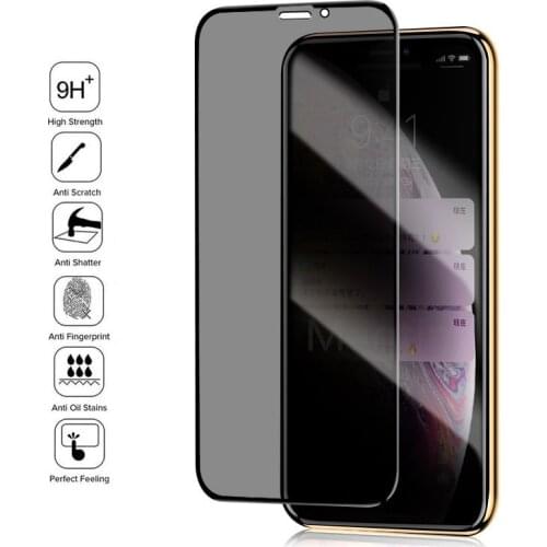 Full Cover Privacy Screen Protector For iPhone 12 11 Pro Max Antispy Tempered Glass For iPhone XS MAX XR 7 8 6 Plus Private Film