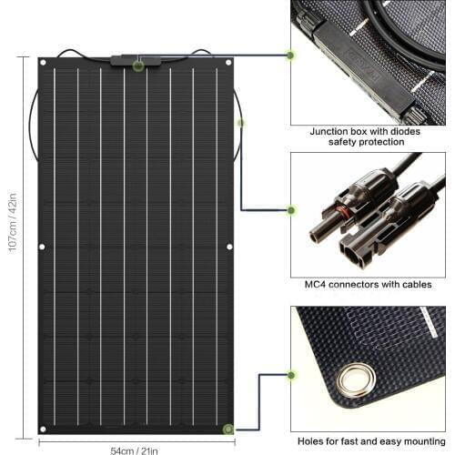 The latest materials make solar panels. 100w ETFE semi-flexible solar panel, 100w high power generation efficiency