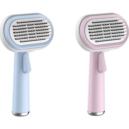 Cat Brush For Shedding And Grooming Premium Self Cleaning Slicker 5 In 1 Hair Removal Comb