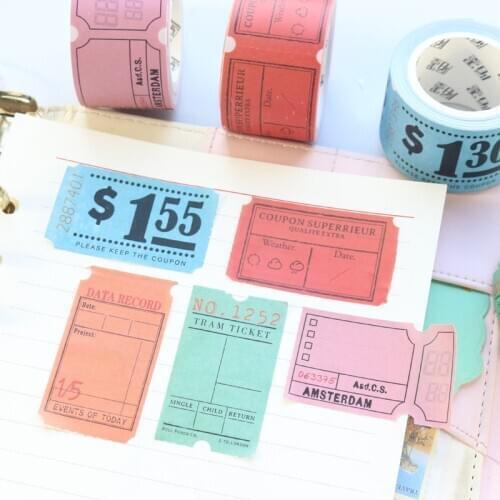 Domikee Classic vintage decorative DIY scrapbooking washi tapes person diary journal planner and notebook stickers masking tape