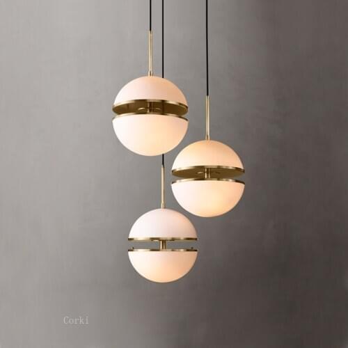 Modern Led Pendant Light Glass Ball Hanging Lamp Luminaire Nordic Kitchen Bedroom Bedside Suspension Light Indoor Decor Fixtures