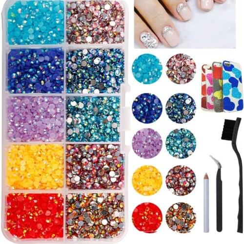 Strass Resin Crystal Rhinestone/ Nail Art Rhinestone FlatBack Resin Rhinestones Set Non-Hotfix for Nail Art Craft Decoration DIY