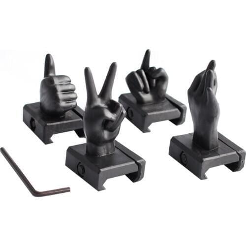 Tactics 4Pcs/Set Personality Novelty Finger Thumb Sights Before and After For 20mm Rail Mount Base Hunting Scope