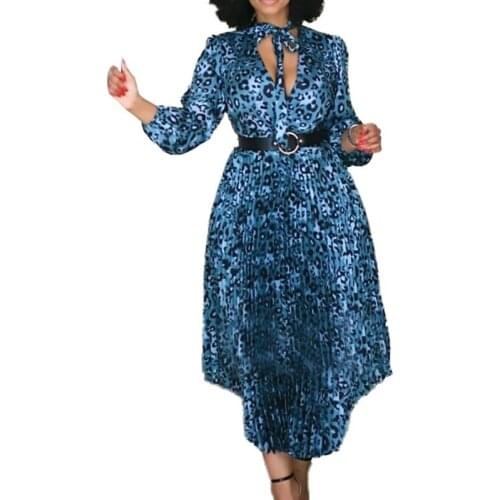 2021 Spring and Autumn African Women Long Sleeve Printing Polyester Dress African Dresses for Women African Clothes