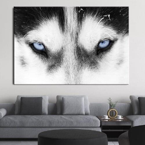 Wolf Blue Eyes Animal Wall Art Canvas Painting Nordic Posters And Prints Wall Pictures For Living Room Wolf Animal Home Decor