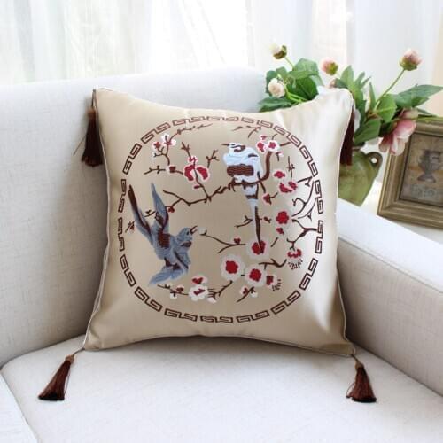 Upscale embroidery Flower Pillow Case Home Living Room Comfortable Hotel Home Supplies Pillow Cover Soft Pillowcase