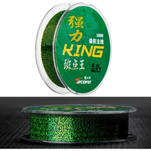 100m Invisible Spotted Fishing Line Fluorocarbon Coating Super Strong Speckle Carp Nylon Monofilament Sinking Fly Fishing Line