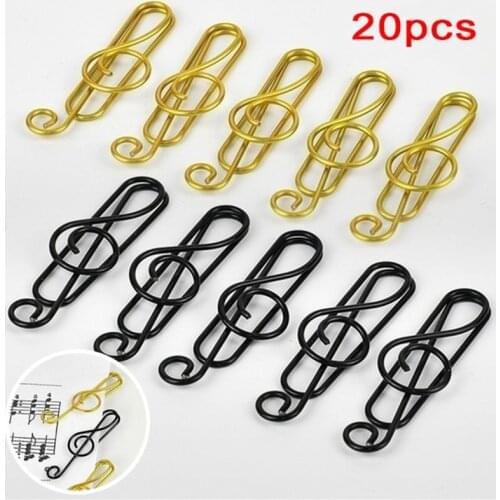 20Pc Musical Note Shaped Metal Paper Clip Bookmark Stationery School Office Supply Gold Stationery Planner Tools Metal Paperclip