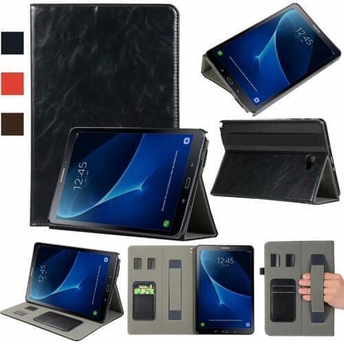30pcs Book Flip Cover PU Leather Case for Samsung Galaxy Tab A 10.1 P585 with S Pen Tablet with Card Slots Hand Strap