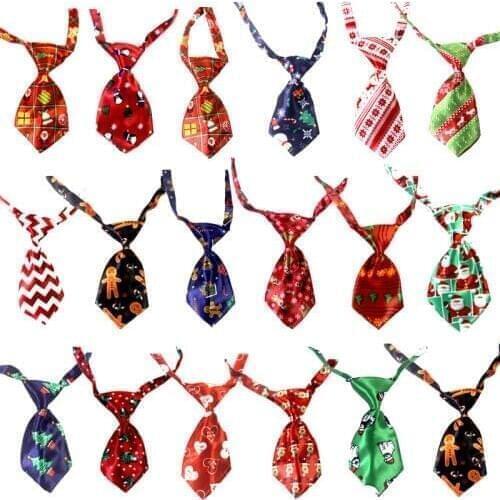 50pcs Christmas Dog Ties Pet Cat Bowtie Neckties Accessories Adjustable Pet Dog Grooming Products Supplies