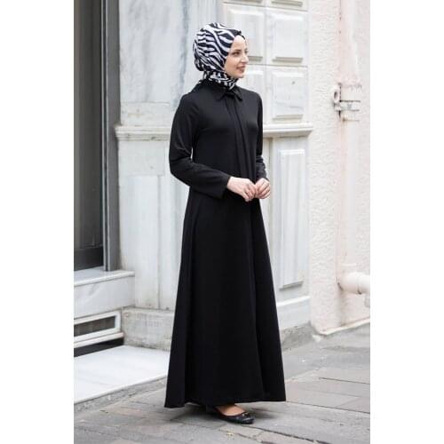 Black colour women abaya. Elegant and quality dress. Abaya for Spring-Winter. New season fashion. Made in Turkey. Caftan. Kaftan