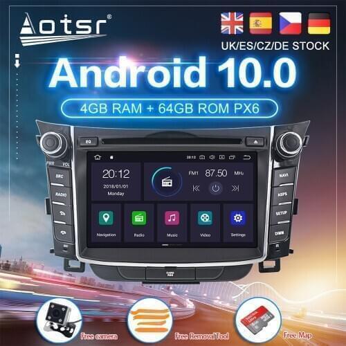Android 10 For Hyundai I30 Elantra GT 2012+ Car DVD PX6 GPS Navigation Carplay Auto Radio Stereo Video Multimedia Player 2din