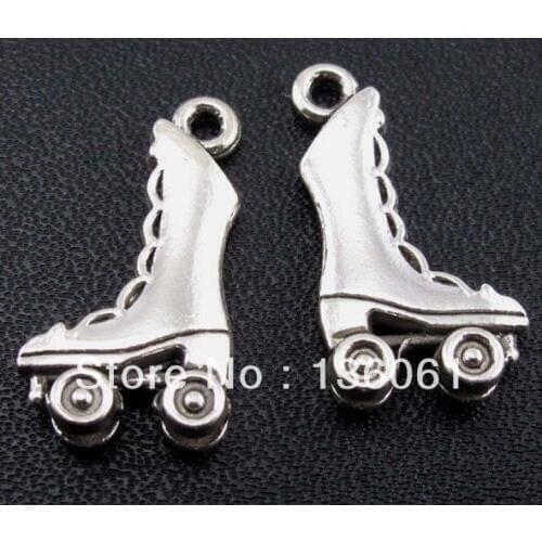 Antique Silver Dangle Charms Roller Skates Pendants For Bracelet Necklace Jewelry Making Findings DIY Accessories Gifts HOT Z257
