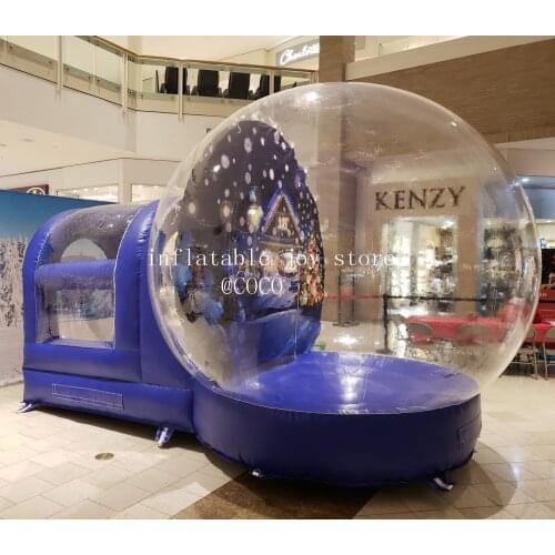 Free air ship to door! custom made Giant Inflatable Christmas snow globe balloon, inflatable bubble clear tent