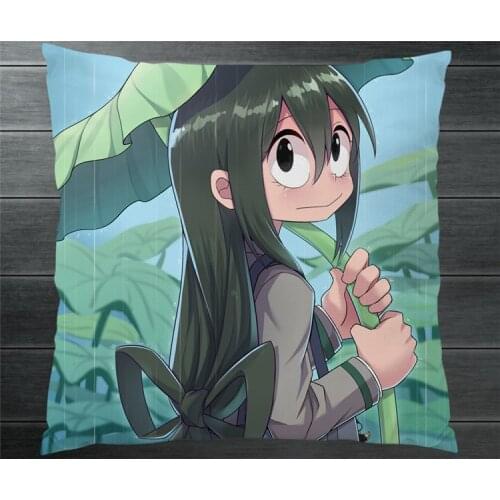 Boku No My Hero Academia Asui Tsuyu Two Side Pillowcase 40x40cm Pillow Cushion Case Cover Cosplay Car/Bed/Sofa Decor Gift New P1