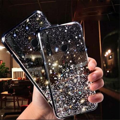 Girl Glitter Diamond Case for HUAWEI P30 P40 Lite Pro Y5 Y6 Y6S Y7 2019 Y9 Prime 2019 Y5P Y6P Y7P Y8P Bling Star Clear Cover