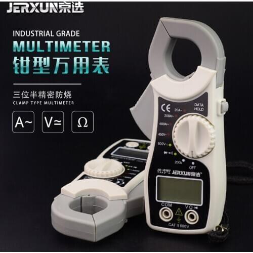 JERXUN Digital Clamp Meter Digital Multimeter Current Resistance AC DC Voltage Meter High Precision Measuring Meter Tools