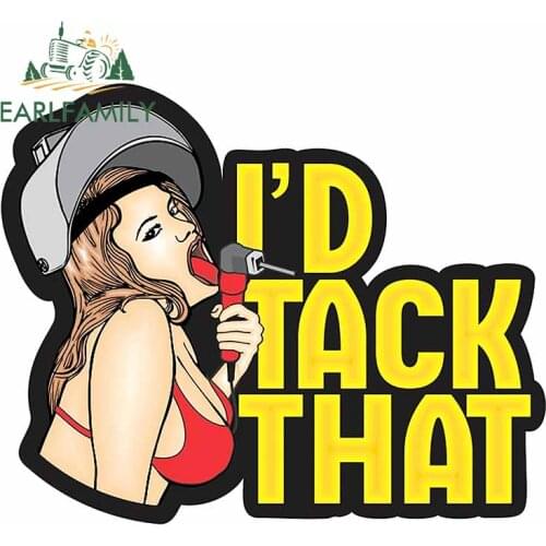 EARLFAMILY 13cm x 13cm for Id Tack That Girl Cartoon Laptop Deal Surfboard Windshield Graphics Personality RV Trunk Car Stickers