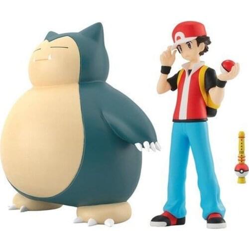 BANDAI Original Scale world 1/20 Pokemon Ash Ketchum Snorlax CANDY TOY Pikachu Anime Figure Toys