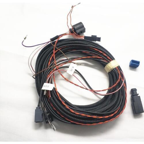 Car Rear View Reversing Trajectory Camera Cable Emblem Flip RVC track position connector wiring For VW Passat B8 CC Golf 7.5 MQB