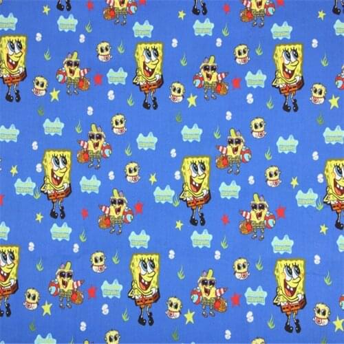 Beautiful 100% Cotton Fabric Cartoon Yellow Baby Print Sewing Material DIY Home Patchwork Dress Clothing