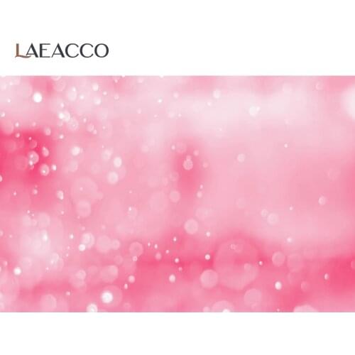 Laeacco Baby Birthday Wedding Scene Decor Pink Bokeh Glitters Shining Polka Dots Customized Poster Portrait Photo Background
