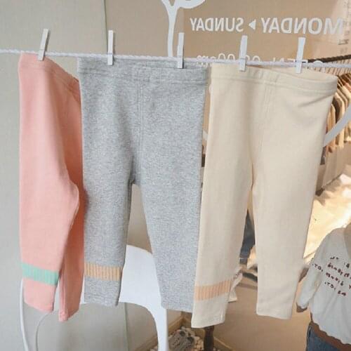 Spring Autumn Girls Boys Soft Elastic Leggings Cotton Winter Knitting Cute Skinny Children Trousers Long Bottoming Pant