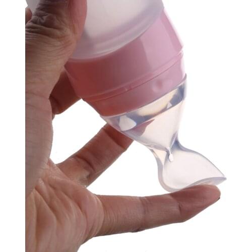 Multifunction Baby Food Feeder Silicone Squeeze Spoon For Infant 90ML Squeeze Rice Cereal Feeder With Dust Cover Food Tableware