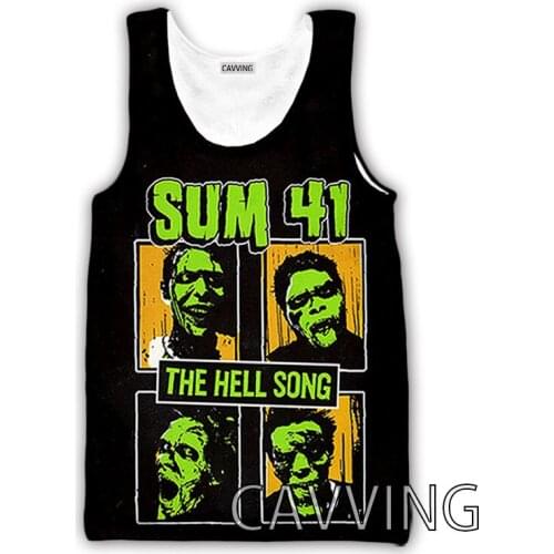 CAVVING 3D Printed SUM 41 Band Tank Tops Harajuku Vest Summer Undershirt Shirts Streetwear for Men/women