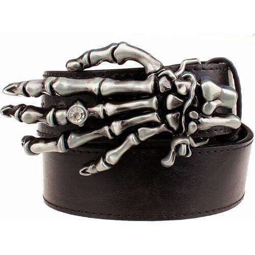 Fashion mens leather belt Demon hand bone belt ghost claw belt punk rock belt skull Metal diamond hip hop Gift for Men women