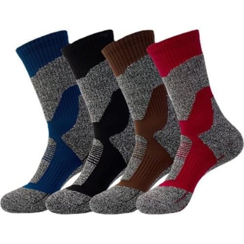 Mens Socks Cotton Athletic Cushion Breathable Crew Sports Hiking Mountain Climbing Ski Socks Thick Winter Thermal Socks